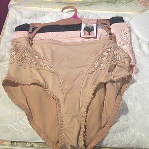 Lace Trimmed Women's Panties - Tan